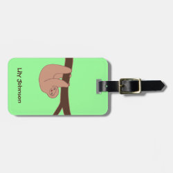 Brown Smiling Sloth with Heart Nose Bag Tag