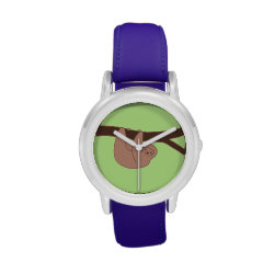 Brown Smiling Sloth with Heart Nose Wristwatch