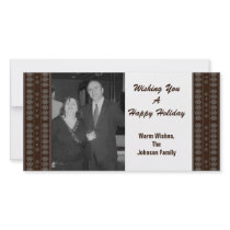 Brown Snowflake Design Photo Card