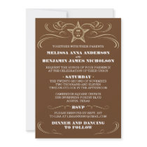 Brown Southern Style Wedding Invitations