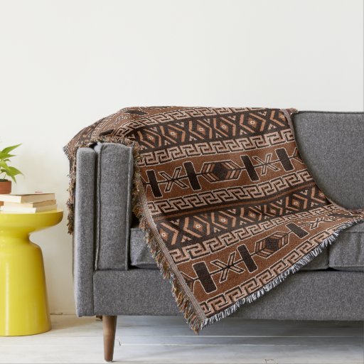 Brown Southwest Design Aztec Pattern Throw Blanket Zazzle