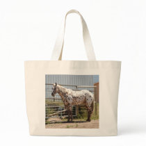 Brown spotted Appaloosa horse Canvas Bags