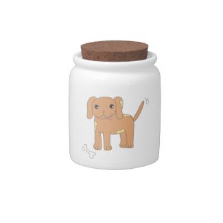 Brown Spotted Puppy Dog Candy Jars