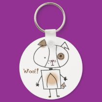 Brown Spottie Dog Keychain