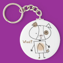 Brown Spottie Dog Keychain