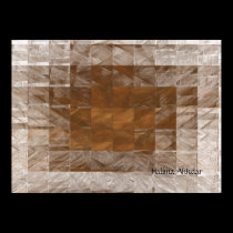 Brown Squares Contemporary Cubist Art posters