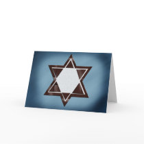 Brown Star of David Bar Mitzvah cards
