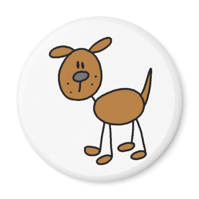 Brown Stick Figure Dog Magnet by stick_figures