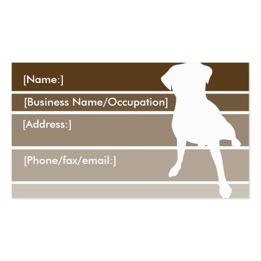 Brown Stipes Dog Silhouette Business Cards