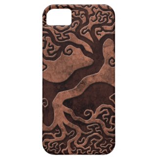 Brown Stone Yin Yang Trees iPhone 5 Case