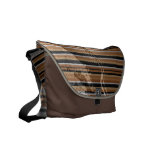 Brown Stripe Emboss Latex Messenger Bag