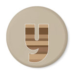 Brown Striped Monogram - Letter Y Fridge Magnet
