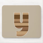 Brown Striped Monogram - Letter Y Mouse Mats