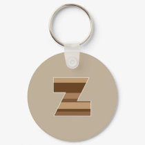 Brown Striped Monogram - Letter Z keychains by fantasian_angel Brown Striped Monogram - Letter Z keychains