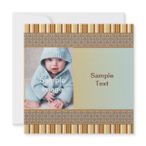 Brown Stripes Birthday/Birth Custom Invitations