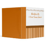 Brown Stripes Recipe Book 3 Ring Binder