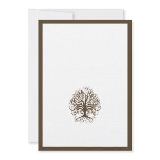 Brown Swirl Tree Roots of Love Wedding Invitation invitation