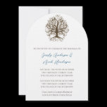 Brown Swirl Tree Roots of Love Wedding Invitation