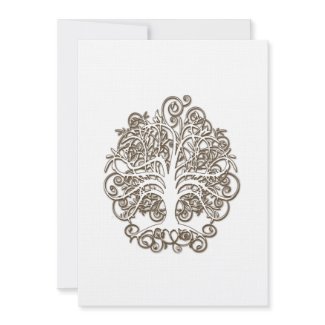 Brown Swirl Tree Roots of Love Wedding Invitation invitation