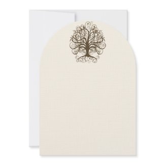 Brown Swirl Tree Roots of Love Wedding Invitation invitation
