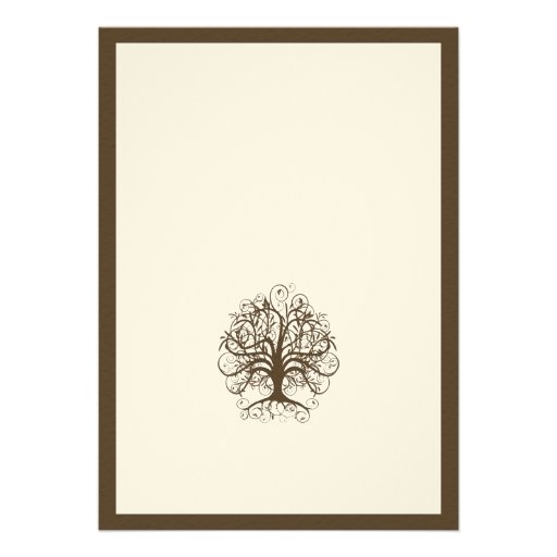 Brown Swirl Tree Roots of Love Wedding Invitation