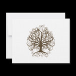 Brown Swirl Tree  Wedding  Response Card