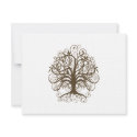 Brown Swirl Tree  Wedding  Response Card Personalized Invitation
