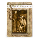 Brown Swirl Vintage Chandelier  Damask Your Photo Personalized Invitation