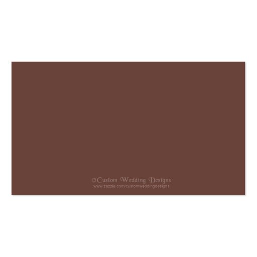 Brown Swirls and Curls Wedding Gift Registry Cards Business Card Template (back side)