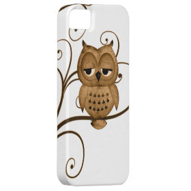 Brown Swirly Tree Owl iPhone 5 Case
