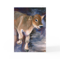 Brown Swiss Calf Blank Card