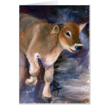 Brown Swiss Calf Blank Card