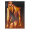 Brown, Tan and Ochre Nude: Plaits and Panties Card