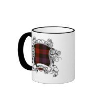 Brown Tartan Shield mugs