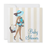 Brown Teal Blue Baby Shower Invitations