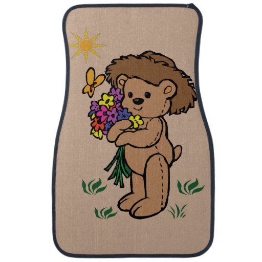 bear holding a flower