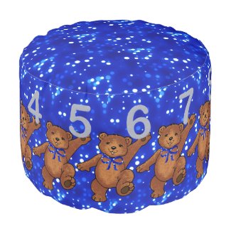 Brown Teddy Bear with Numbers and Blue Lights