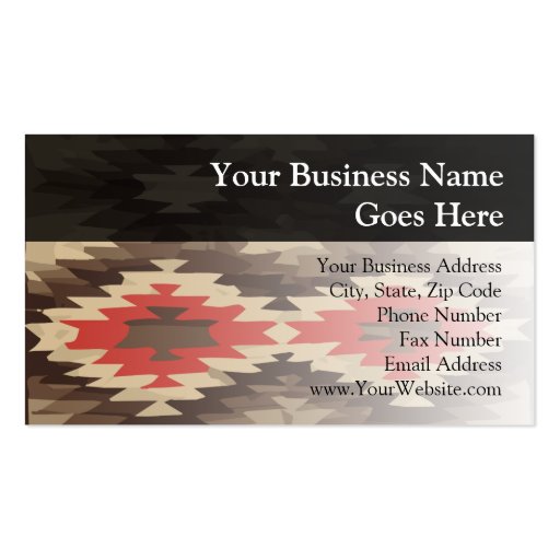 Brown/Terra Cotta Navajo Pattern Business Card Templates (front side)