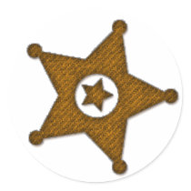 Brown Textured Western Sherriff Badge Stickers