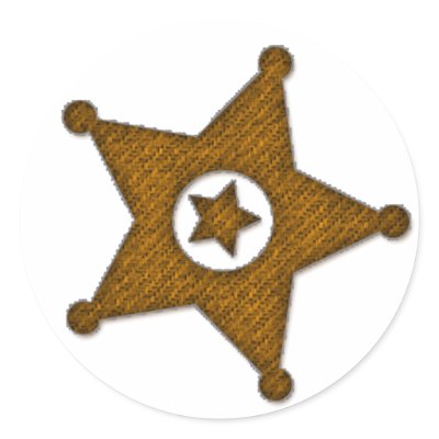 Brown Textured Western Sherriff Badge Stickers