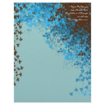 Brown & Tiffany Blue Leaves Letterhead
