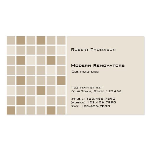 Brown Tile Business Card (front side)