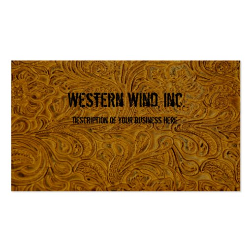 Brown Tooled Leather Business Card