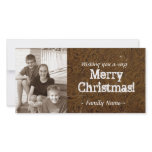 Brown Tooled Leather Photo Christmas Card Picture Card