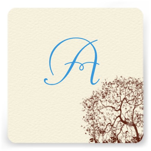 Brown Tree Aqua Blue Font Wedding Invitation