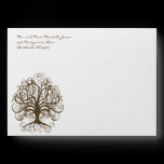 Brown Tree Swirl Wedding Envelopes
