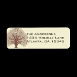Brown Tree Swirls Labels