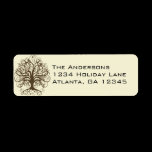 Brown Tree Swirls Labels