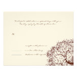 Brown Tree Wedding Monogram Response Card Custom Announcement