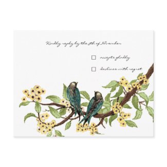 Brown Tree Wedding Monogram Response Card postcard